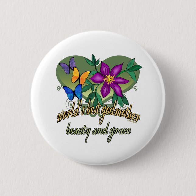 Best Godmother Gifts Pinback Button (Front)