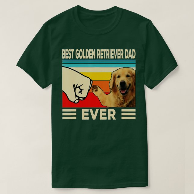 Best Golden Dad Ever Retro Golden Retriever Gifts  T-Shirt (Design Front)