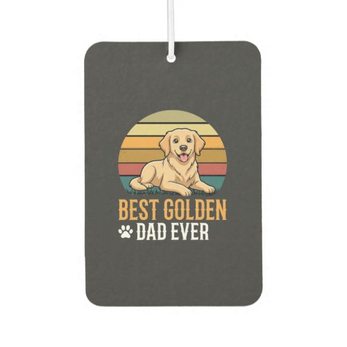 Best Golden Retriever Dad Ever Retro Dog Air Freshener