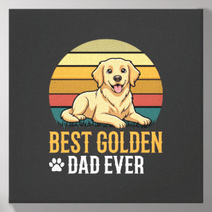 Best Golden Retriever Dad Ever Retro Dog Canvas Photo Tile