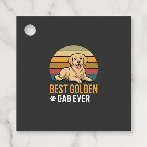 Best Golden Retriever Dad Ever Retro Dog Favor Tags