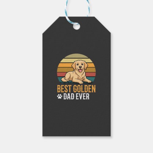 Best Golden Retriever Dad Ever Retro Dog Gift Tags