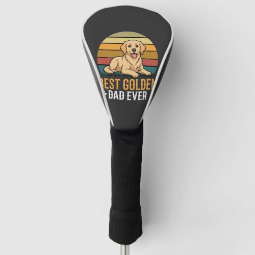 Best Golden Retriever Dad Ever Retro Dog Golf Head Cover
