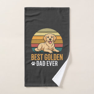 Best Golden Retriever Dad Ever Retro Dog Hand Towel