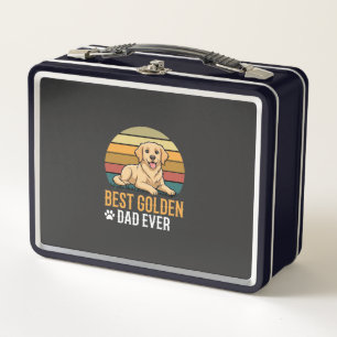 Best Golden Retriever Dad Ever Retro Dog Metal Lunch Box