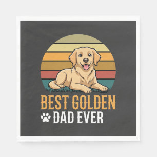 Best Golden Retriever Dad Ever Retro Dog Napkins
