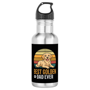 Best Golden Retriever Dad Ever Retro Dog Stainless Steel Water Bottle