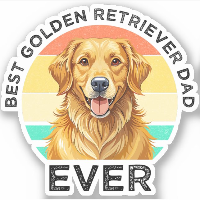 Best Golden Retriever Dad Ever Sticker (Front)