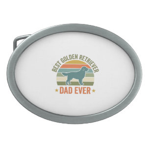 Best Golden Retriever Dad Ever Vintage Dog Shirt_1 Belt Buckle