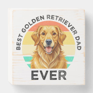 Best Golden Retriever Dad Ever Wooden Box Sign