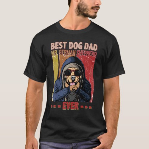 Best Golden Retriever Dog Dad Life Vintage Fathers T_Shirt