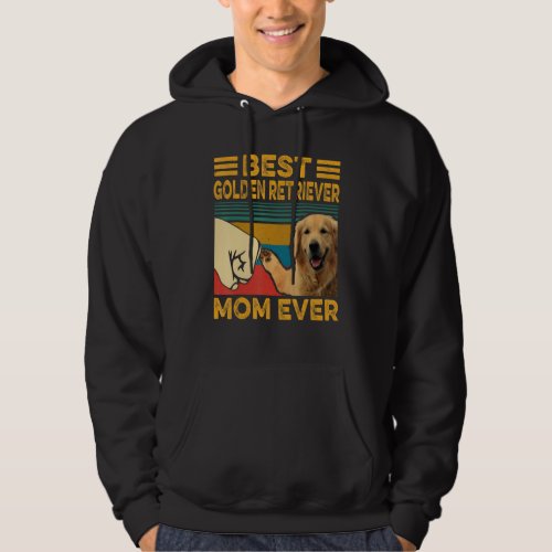 Best Golden Retriever Mom Ever Retro Vintage Funny Hoodie