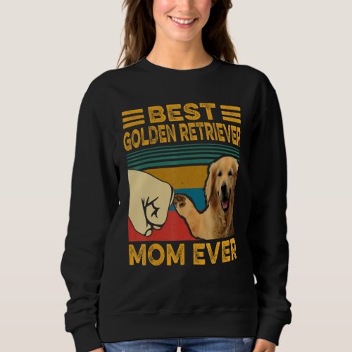 Best Golden Retriever Mom Ever Retro Vintage Funny Sweatshirt
