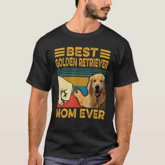 Best Golden Retriever Mom Ever Retro Vintage Funny T-Shirt