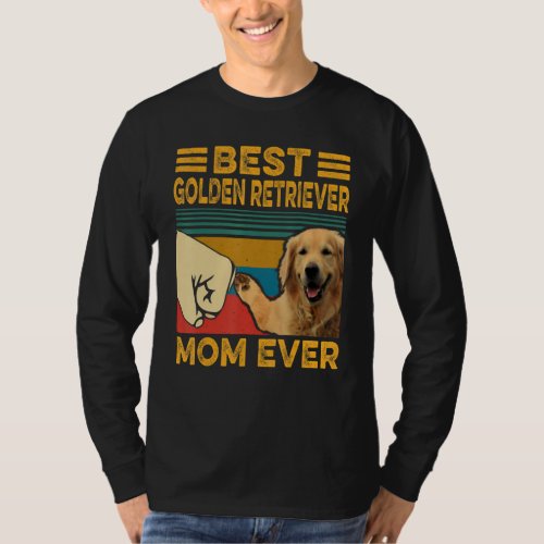 Best Golden Retriever Mom Ever Retro Vintage Funny T_Shirt