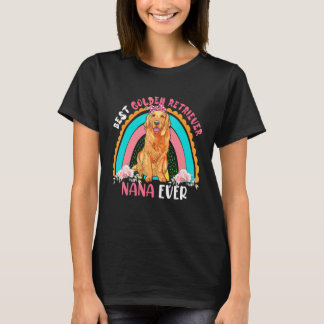 Best Golden Retriever Nana Ever Cute Rainbow Flowe T-Shirt