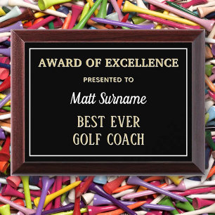 Best Golf Coach Award Plaque
