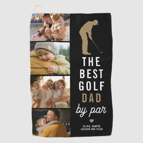 Best Golf Dad By Par 4 Photo Collage Golfer Towel