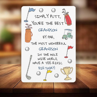 Best Golf Grandson Funny Birthday Card