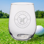 Best Golfer By Par Funny Custom Golfing Gift  Stemless Wine Glass<br><div class="desc">Super fun gift for the golfer in your life - etched glass that features a golfing logo and 2 lines of custom text. It's easy to customize! This makes a truly one of a kind birthday, holiday or everyday gift that will be enjoyed forever. Easily switch to a whiskey rocks...</div>