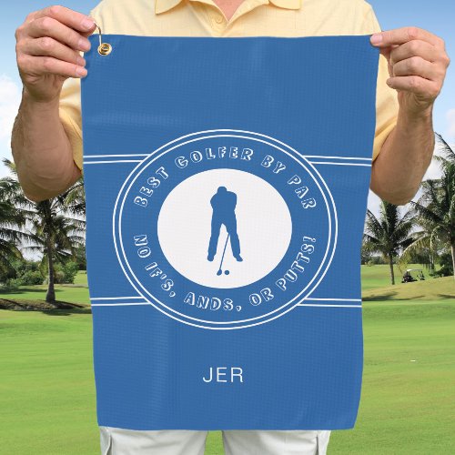 Best Golfer By Par Funny Putts Mens Royal Blue Golf Towel