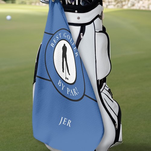 Best Golfer By Par Monogram Sports Mens Blue Black Golf Towel