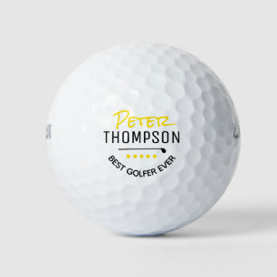 Best Golfer Ever black and yellow Golf Balls