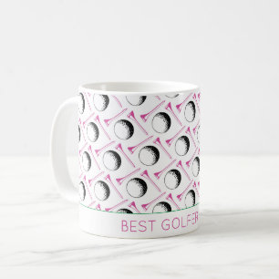 Best Golfer Ever Golf Ball Tee pink green classic Coffee Mug