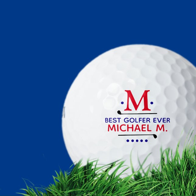 Best Golfer Ever golf-player Dad Monogram   Golf Balls (Creator Uploaded)