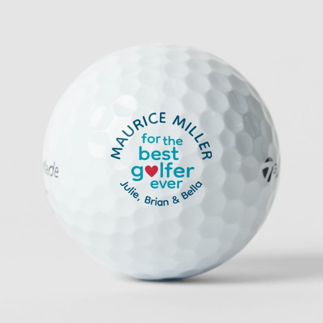 'Best Golfer Ever' personalized golfgift for him Golf Balls (Front)