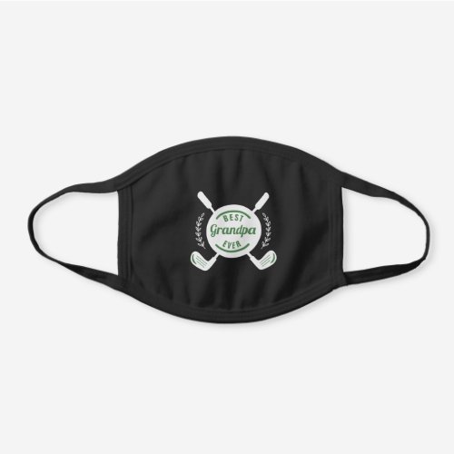 Best Golfing Grandpa Ever Custom Golfer Black Cotton Face Mask