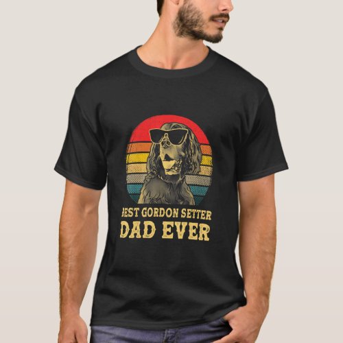 Best Gordon Setter Dad Ever Dog  Retro Vintage  T_Shirt