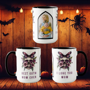Best Goth Mom Ever Skull Moth Purple Mother's Day Mug