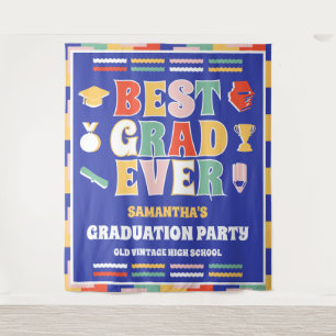 Best Grad Ever Graduation Party Backdrops Banner