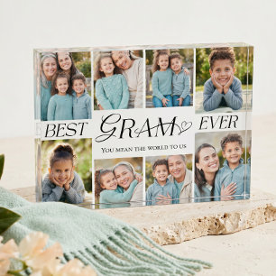 Best Gram Ever Heart Family Photo Collage keepsake Block