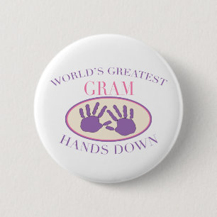 Best Gram Hands Down T-shirt Pinback Button
