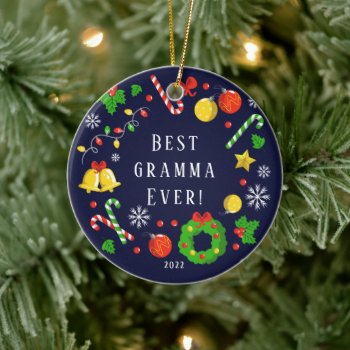 Best Gramma Ever 2 Sided Ceramic Ornament by celebrateitornaments at Zazzle