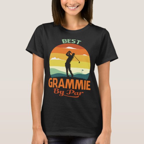 Best Grammie By Par Fathers Day Golf Vintage T_Shirt