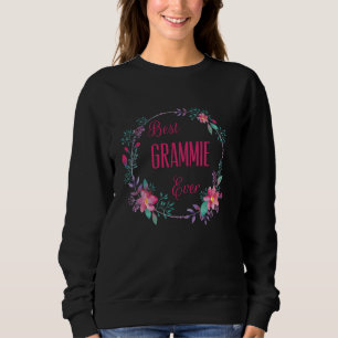 Best Grammie Ever with Pink Floral Fun Aunt Grandm Sweatshirt