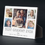 Best Grammy Ever 5-Photo Collage Keepsake Custom Plaque<br><div class="desc">Simple and clean design lets your family photos shine on this Best Grammy Ever plaque. A large photograph in the center with two smaller photos on either side let you insert your own photos easily. Best Grammy Ever is written in a large modern font. Two lines below let you complete...</div>