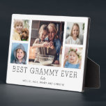Best Grammy Ever 5-Photo Collage Keepsake Custom Plaque<br><div class="desc">Simple and clean design lets your family photos shine on this Best Grammy Ever plaque. A large photograph in the center with two smaller photos on either side let you insert your own photos easily. Best Grammy Ever is written in a large modern font. Two lines below let you complete...</div>