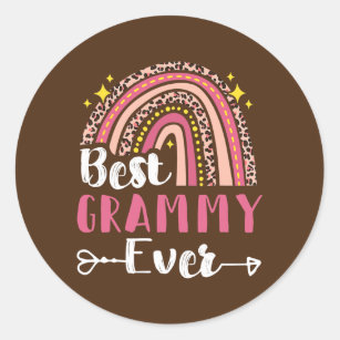 Best Grammy Ever Mother's Day Rainbow Pink Classic Round Sticker