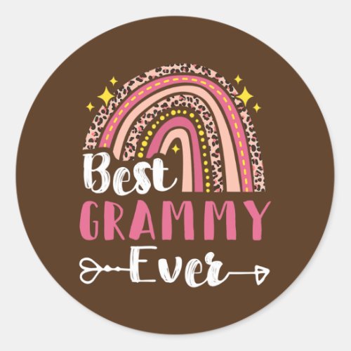 Best Grammy Ever Mothers Day Rainbow Pink Classic Round Sticker