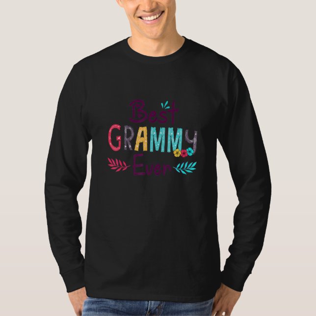 Best Grammy Ever  Women Flower Decor Grandma T-Shirt (Front)