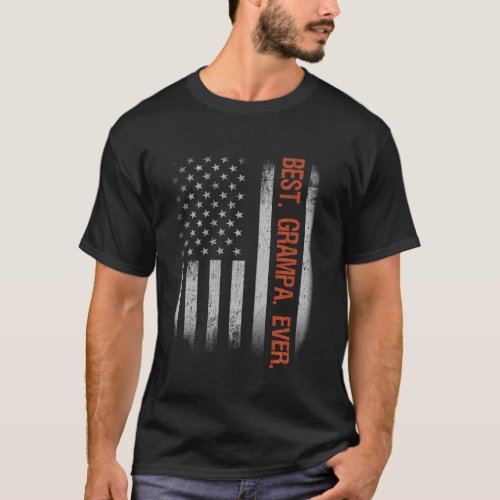 Best Grampa Ever American Flag Fathers Day T_Shirt