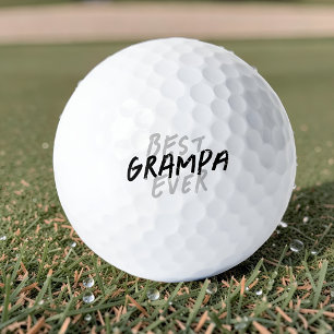Best Grampa Ever Modern Black and Gray Grunge Golf Balls