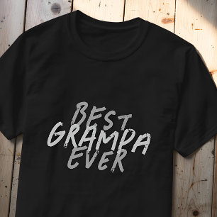 Best Grampa Ever Modern Black and Gray Grunge T-Shirt
