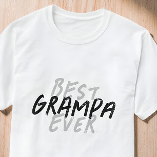 Best Grampa Ever Modern Black and Gray Grunge T-Shirt