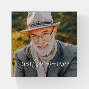 Best Grampa Ever Modern Simple Elegant Photo Paperweight
