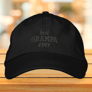 Best Grampa Ever Modern Simple Typography Embroidered Baseball Cap